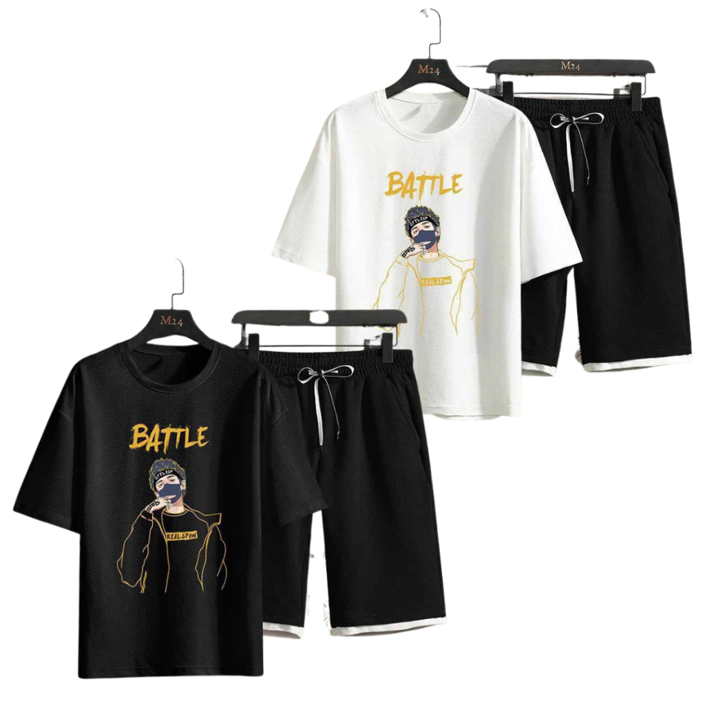 đồ bộ BATTLE mặc nhà vải thun lưới mè siêu mát, chất co dãn thấm hút mồ hôi phong cách thể thao trẻ trung