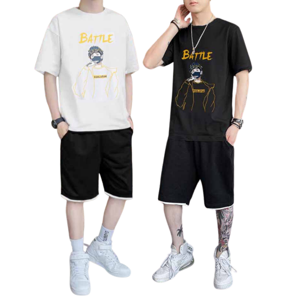 đồ bộ BATTLE mặc nhà vải thun lưới mè siêu mát, chất co dãn thấm hút mồ hôi phong cách thể thao trẻ trung