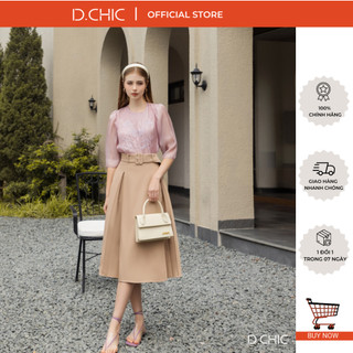 Chân váy xòe xếp ly kèm đai d.chic ms: 382754