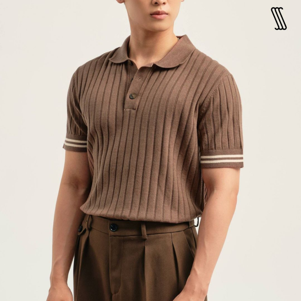Áo phông có cổ nam SSSTUTTER polo hàn quốc len mát mặc mùa hè COOL KNITTED ORGANIC POLO