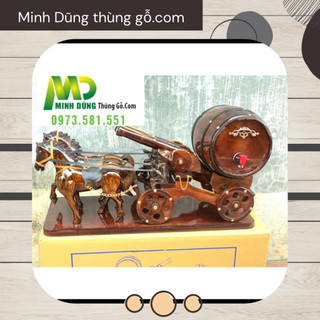 Bom ngựa kéo xe  ⚡ GIẢM GIÁ SỐC ⚡  Xe ngựa kéo thùng gỗ đựng rượu vang được làm hoàn toàn bằng gỗ thông nhập khẩu xẻ sấy