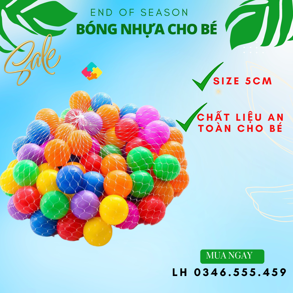 Bóng nhựa KAW nhiều màu cho bé, bóng nhựa size 5cm nhiều màu sắc đẹp thả bể bơi cho bé