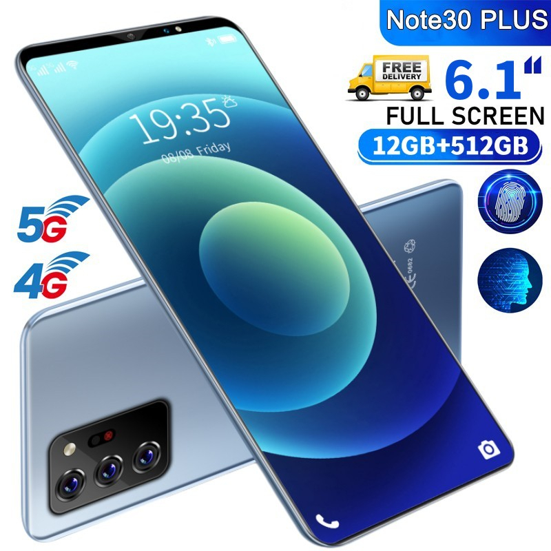 Điện thoại Galaxy note30 PIus 6.1 inch (12GB/512GB) mhoàn toàn mới Bộ nhớ lớnàn hỗ trợ trò chơi Android 5G Máy ảnh HD