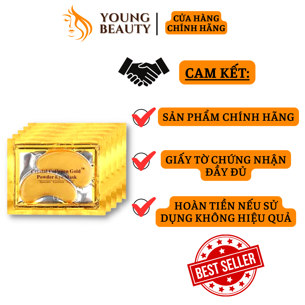Mặt nạ mắt Crystal Collagen Gold - Mặt nạ giảm quầng thâm mắt, giảm bọng mắt, tăng độ đàn hồi cho da - YOUNG BEAUTY