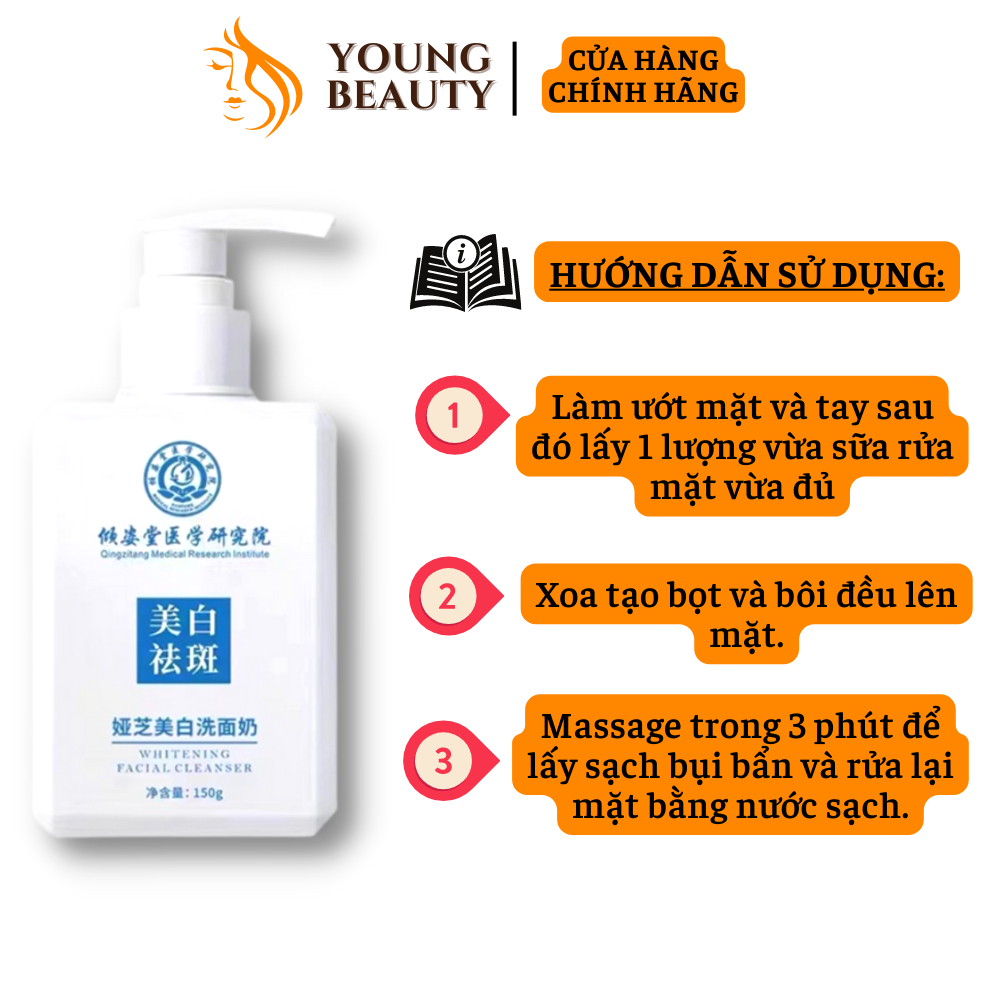 Sữa rửa mặt sữa ong chúa Facial Cleanser - Sữa rửa mặt giúp trắng da body, cải thiện mụn thâm cho nam nữ - YOUNG BEAUTY