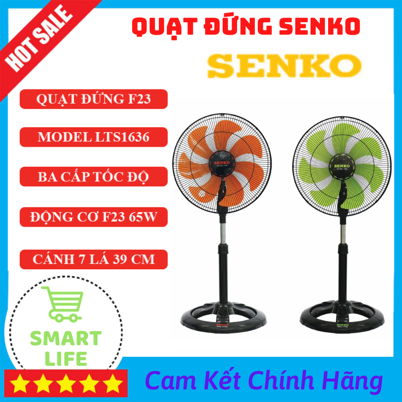 Quạt Đứng Senko LTS1636 Quạt Lỡ 7 Cánh 39cm Với Động Cơ Bạc Thau Vận Hành Êm Ái Bền Bỉ Thay Đổi Chiều Cao Linh Hoạt