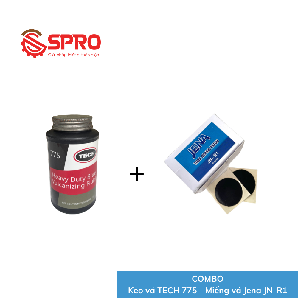 Combo keo vá vỏ xe TECH 775 và miếng vá vỏ xe Jena JN-R1/2/3/4