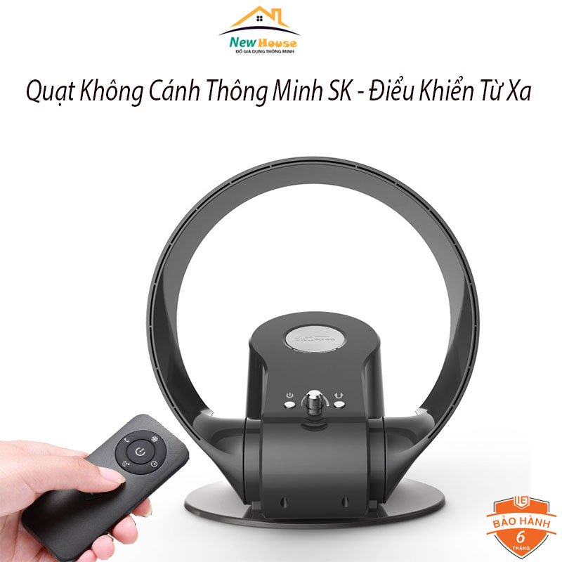 Quạt Không Cánh Thông Minh An Toàn SK Điều Khiển Từ Xa - Quạt Treo Tường Không Cánh Công Suất 26W - 3 Cấp Độ Mát