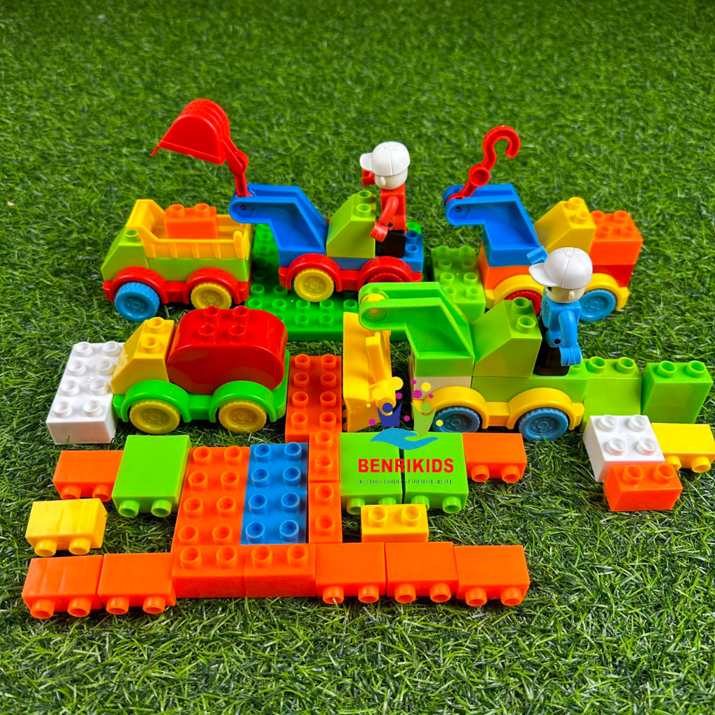 Bộ Xếp Hình Xe Công Trình Lắp Ghép Robot Bằng Nhựa Cực Ngầu Cho Bé