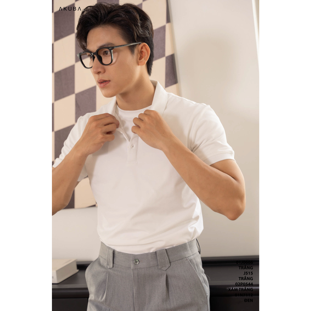 Áo polo nam trơn cao cấp vải cá sấu cotton Akuba form slimfit, chất liệu mềm mại, thấm hút mồ hôi tốt |01J0666