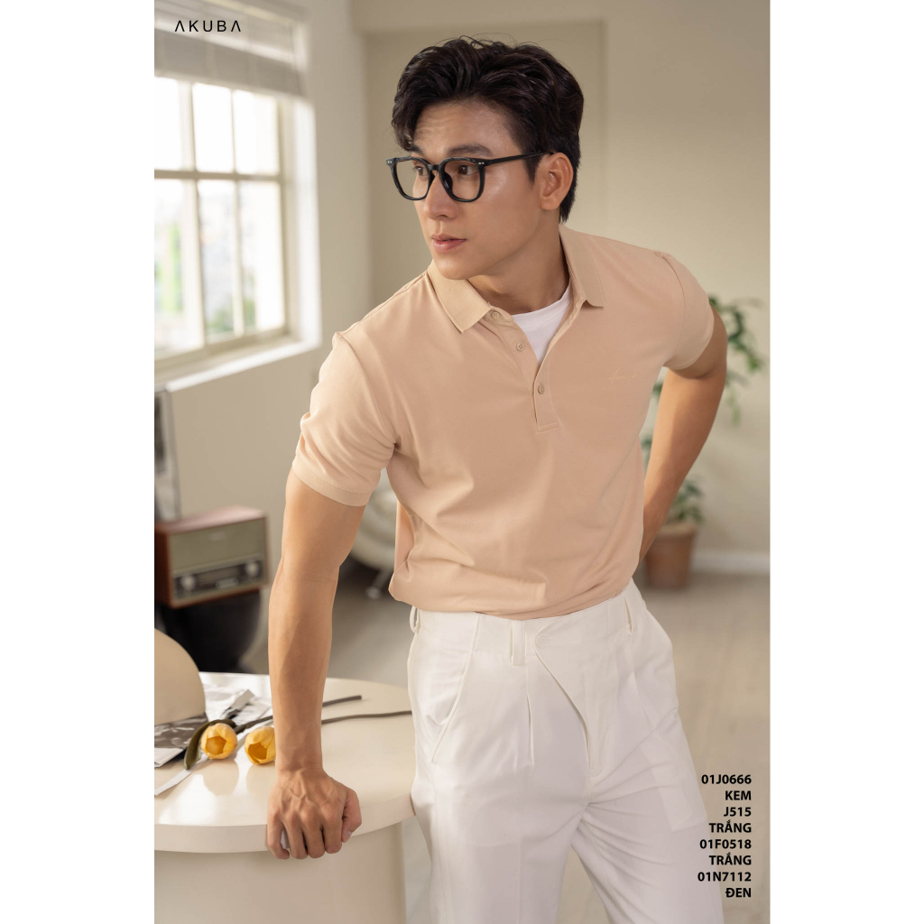 Áo polo nam trơn cao cấp vải cá sấu cotton Akuba form slimfit, chất liệu mềm mại, thấm hút mồ hôi tốt |01J0666