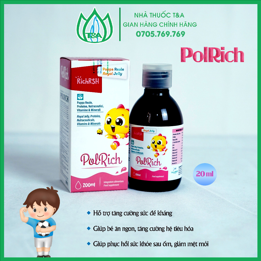 Vitamin tổng hợp giúp bé ăn ngon tăng sức đề kháng cho bé POLRICH 200ml