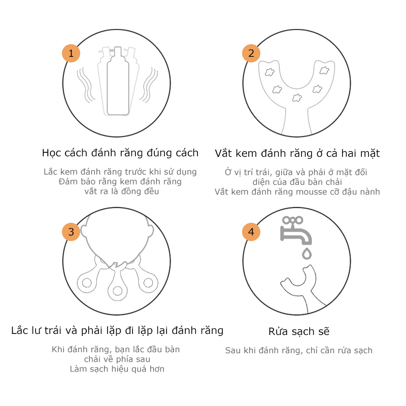 Bàn Chải Đánh Răng Silicone Hình Chữ U Cho Bé 2-12 Tuổi