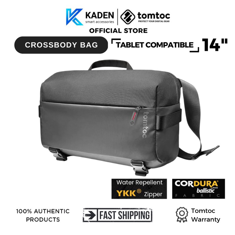 Túi đeo vai TOMTOC Urban Codura Sling Bag Travel & Work 13.3-14.2″ H02-C04D01-Chính Hãng