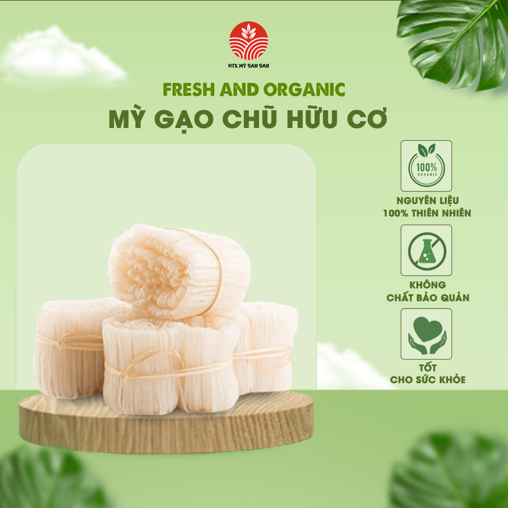 Mỳ chũ gạo trắng sợi nhỏ mộc vị làm từ gạo bao thai cao cấp nguyên chất HTX SAN SAN
