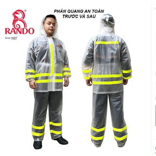 Bộ áo đi mưa trong màu phản quang, an toàn, rando