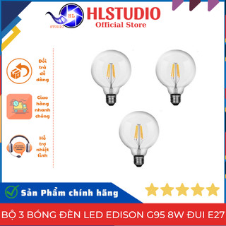 Bộ 3 bóng đèn Led Edison G95 8W đui E27 HL Lighting