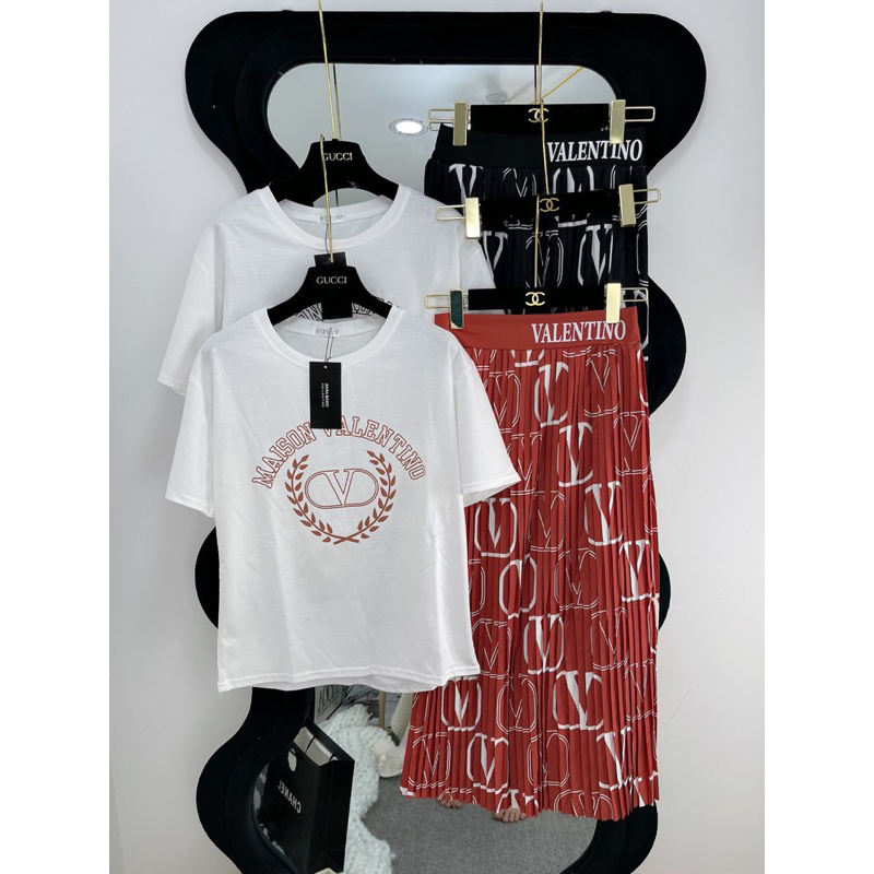 Set Áo Valentino kèm chân váy dập li