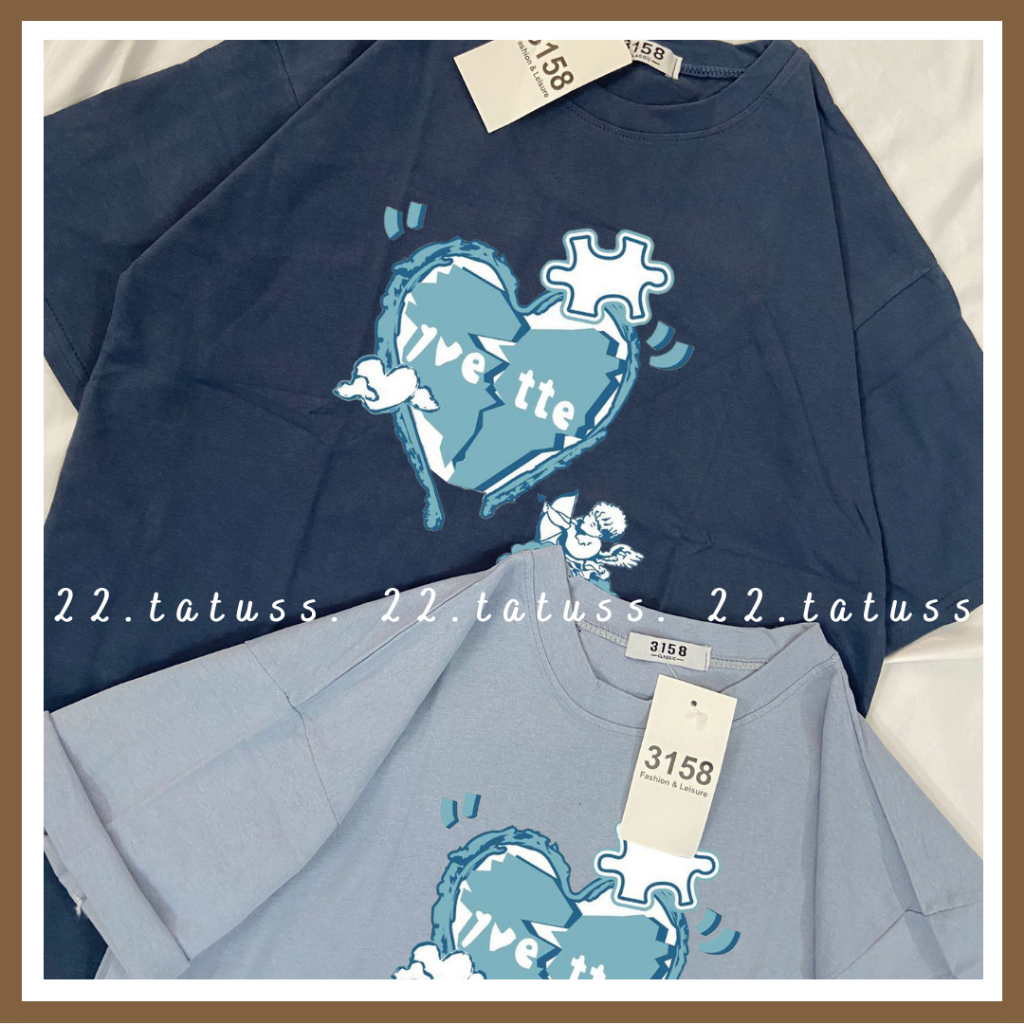 Áo Thun 3158 HEART Form Rộng Unisex Chất Cotton Khô Loại 1, Thoáng Mát, Thấm Hút Mồ Hôi