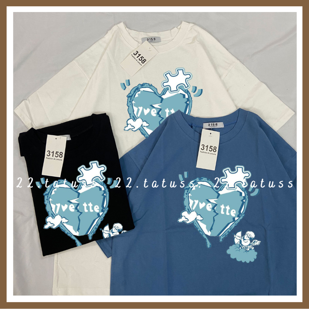 Áo Thun 3158 HEART Form Rộng Unisex Chất Cotton Khô Loại 1, Thoáng Mát, Thấm Hút Mồ Hôi