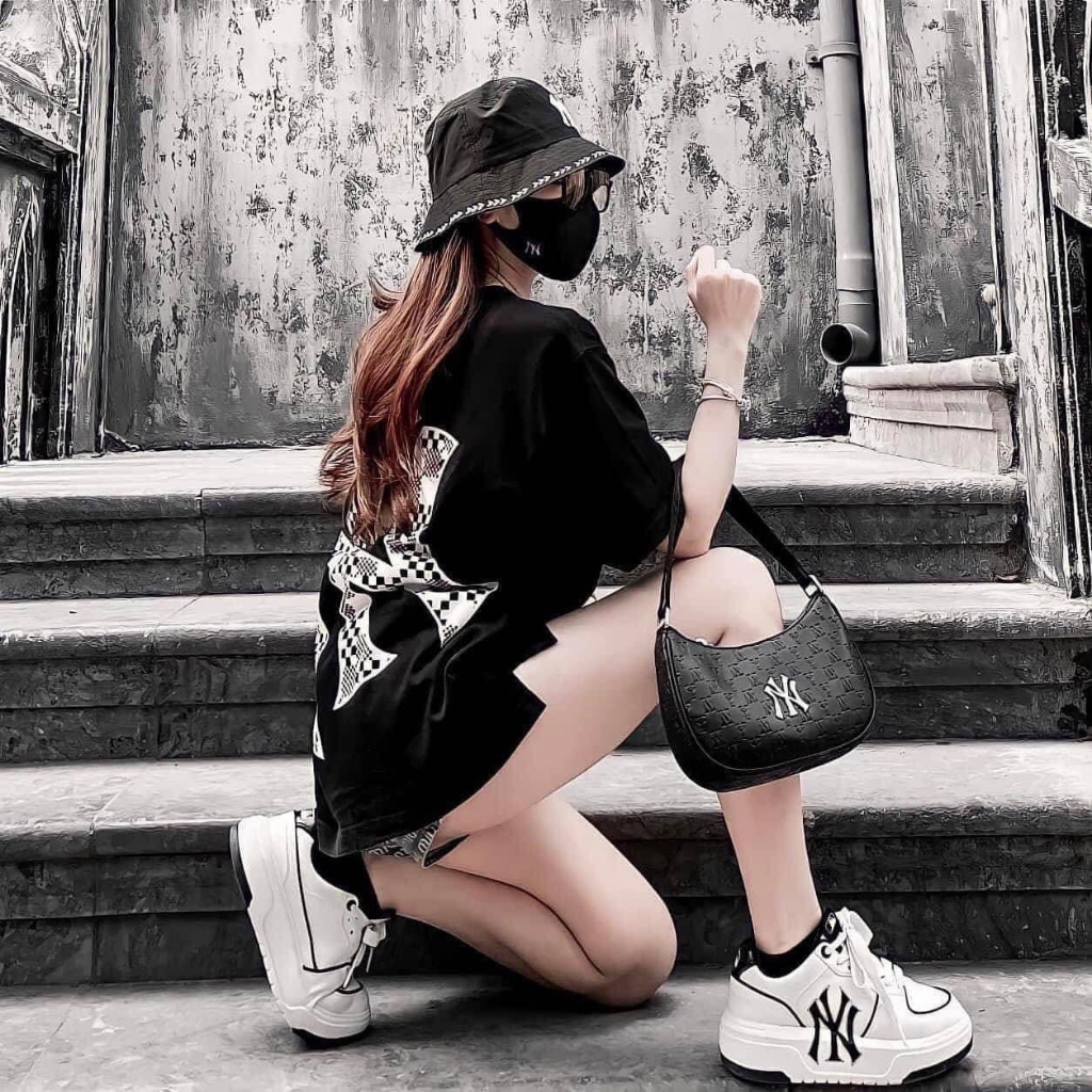 Túi kẹp nách MLB NY Hobo Bag Full tag mac chuẩn xuất dư 1:1