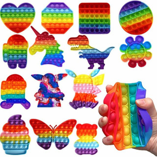 Pop it đồ chơi giải trí thông minh, pop it rainbow đồ chơi bấm bong bóng giảm căng thẳng hiệu quả cho người lớn và trẻ e