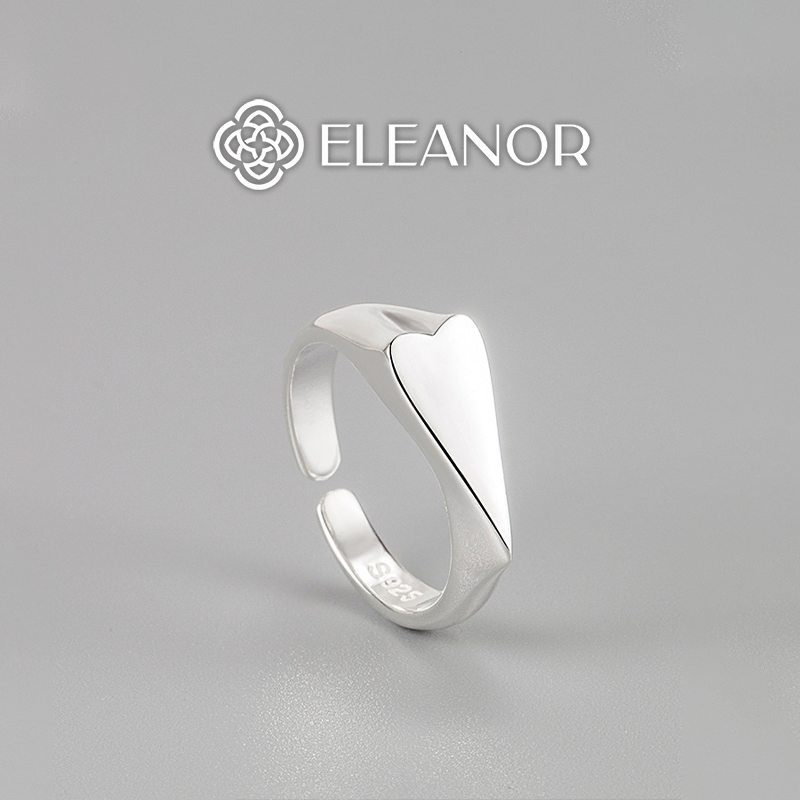 Nhẫn nữ hở bạc 925 Eleanor Accessories thiết kế hình tim độc đáo phụ kiện trang sức 5340