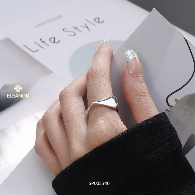 Nhẫn nữ hở bạc 925 Eleanor Accessories thiết kế hình tim độc đáo phụ kiện trang sức 5340