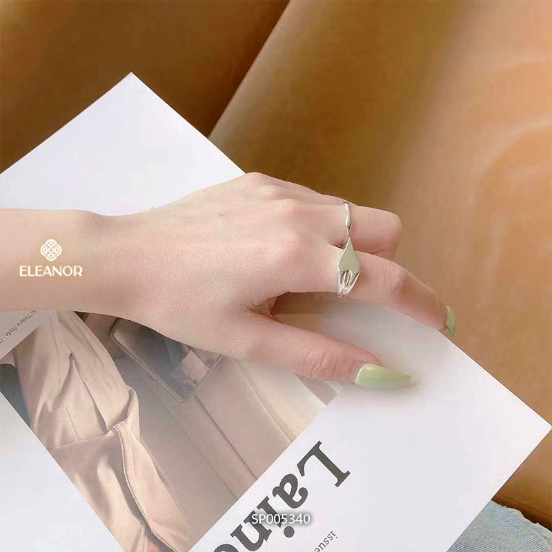 Nhẫn nữ hở bạc 925 Eleanor Accessories thiết kế hình tim độc đáo phụ kiện trang sức 5340