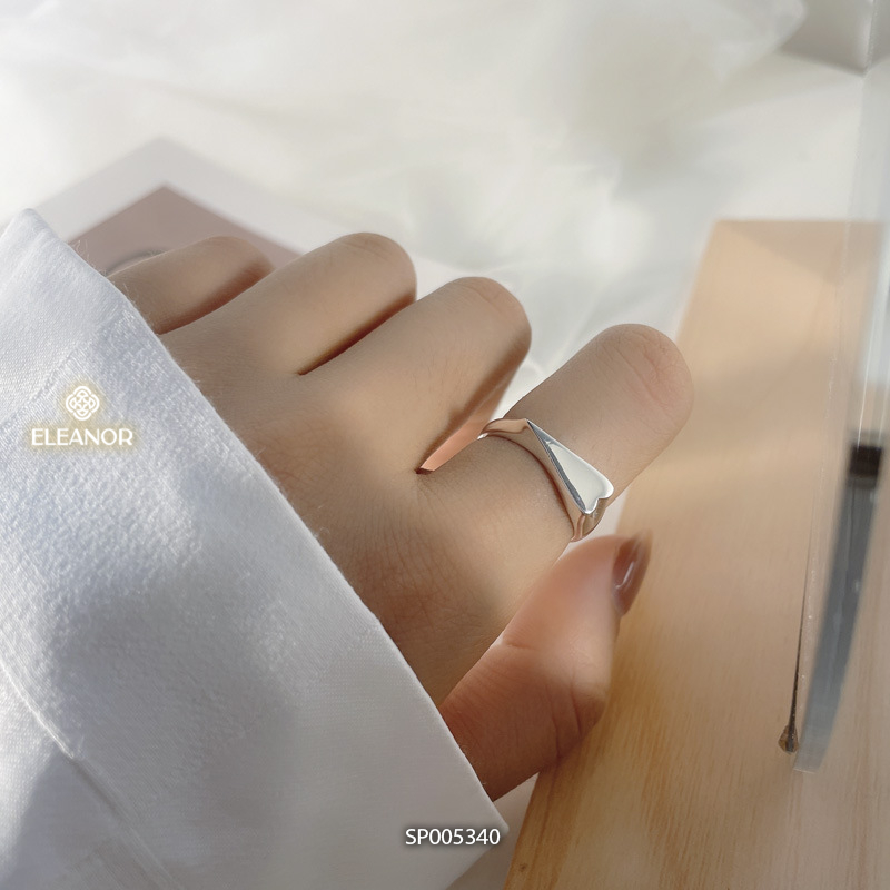 Nhẫn nữ hở bạc 925 Eleanor Accessories thiết kế hình tim độc đáo phụ kiện trang sức 5340