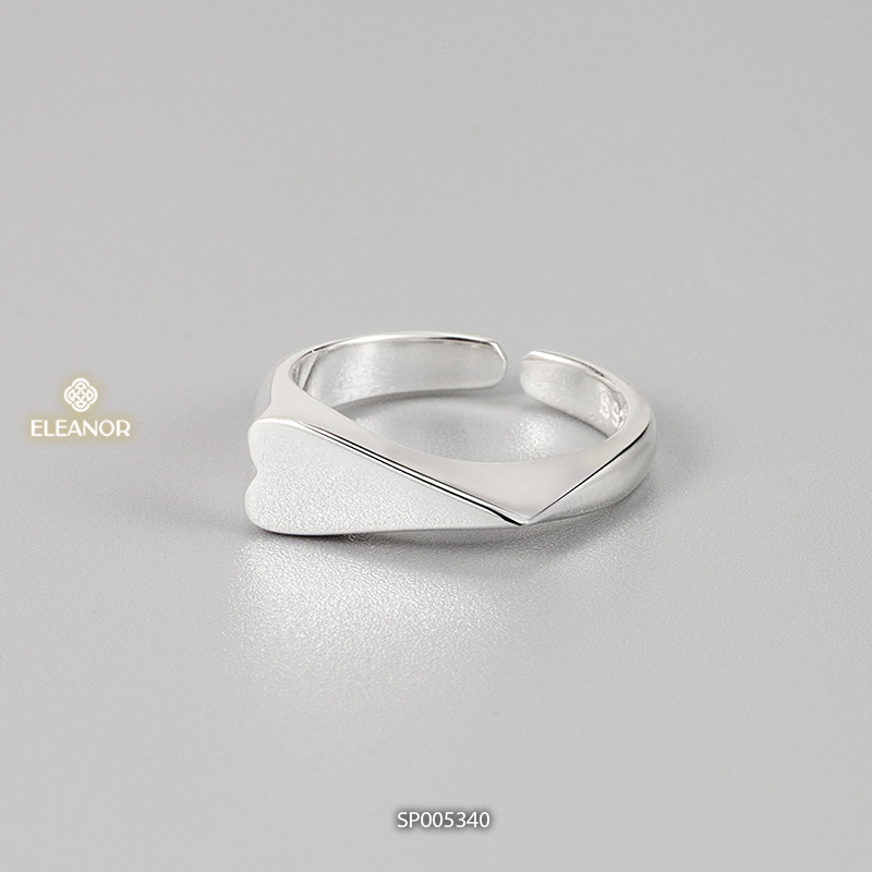 Nhẫn nữ hở bạc 925 Eleanor Accessories thiết kế hình tim độc đáo phụ kiện trang sức 5340