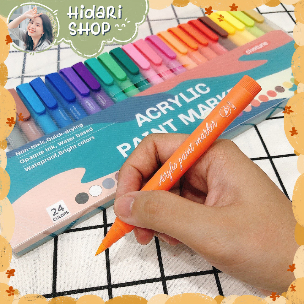 Bút Acrylic Paint Marker - Bút Lông Acrylic Diy Vẽ Trên Nhiều Chất Liệu-  Hidari | Shopee Việt Nam
