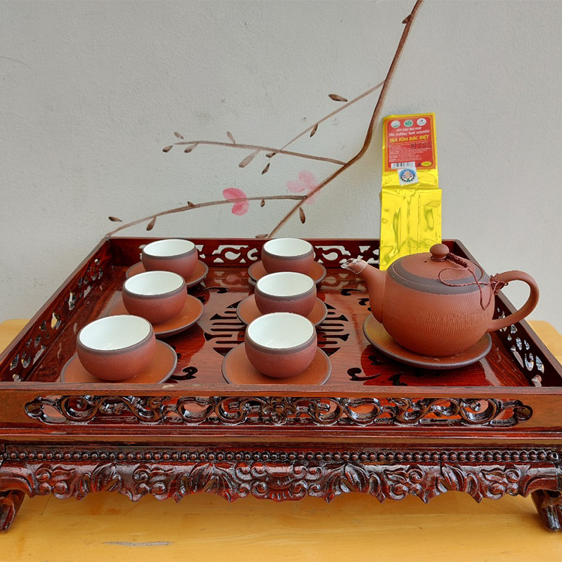 Khay trà gỗ Hương Đá kích thước đồ dùng uống trà , trang trí phòng khách