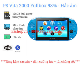  Máy game cầm tay PS Vita 2000  Slim  Fullbox 98% hắc ám 128GB - Tặng kèm phụ kiện hấp dẫn 