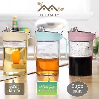 Bình Thuỷ Tinh Đựng Gia Vị Nhà Bếp 550ML-650ML, Lọ Thuỷ Tinh Đựng Dầu Ăn, Nước Mắm Nắp Đậy Kín Khí