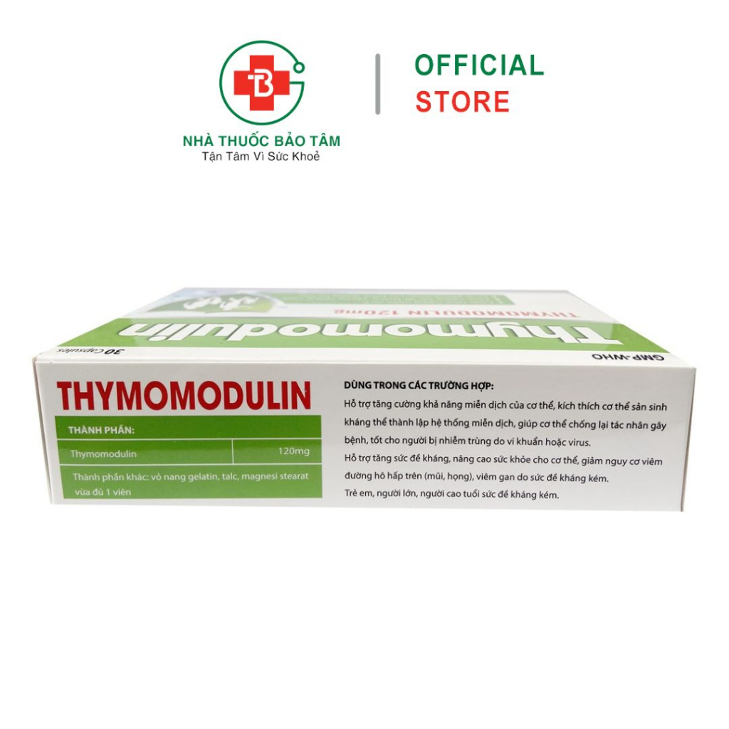 Viên uống Thymomodulin 120mg tăng cường sức đề kháng, phòng tránh bệnh đường hô hấp - Hộp 30 viên