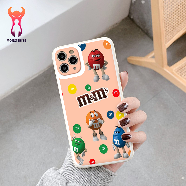 Ốp lưng cạnh vuông bảo vệ camera hình kẹo socola M&M dành cho iphone 6/8/7/plus/x/xr/xsmax/11/12/13/14 pro max - ng306b