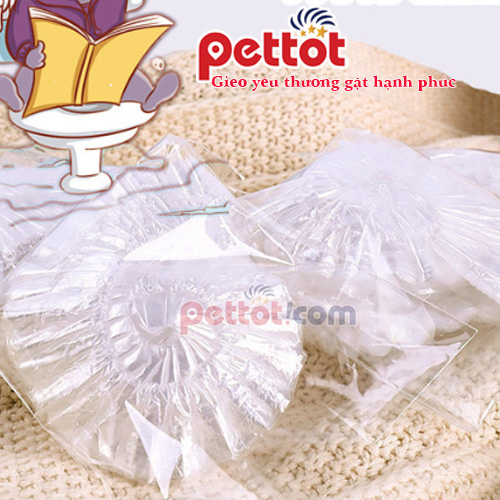 50 Túi lót chuồng có bo chun, túi bọc khay vệ sinh , màng bọc khay vệ sinh cho Thỏ, thú cưng dùng 1 lần - Pettot