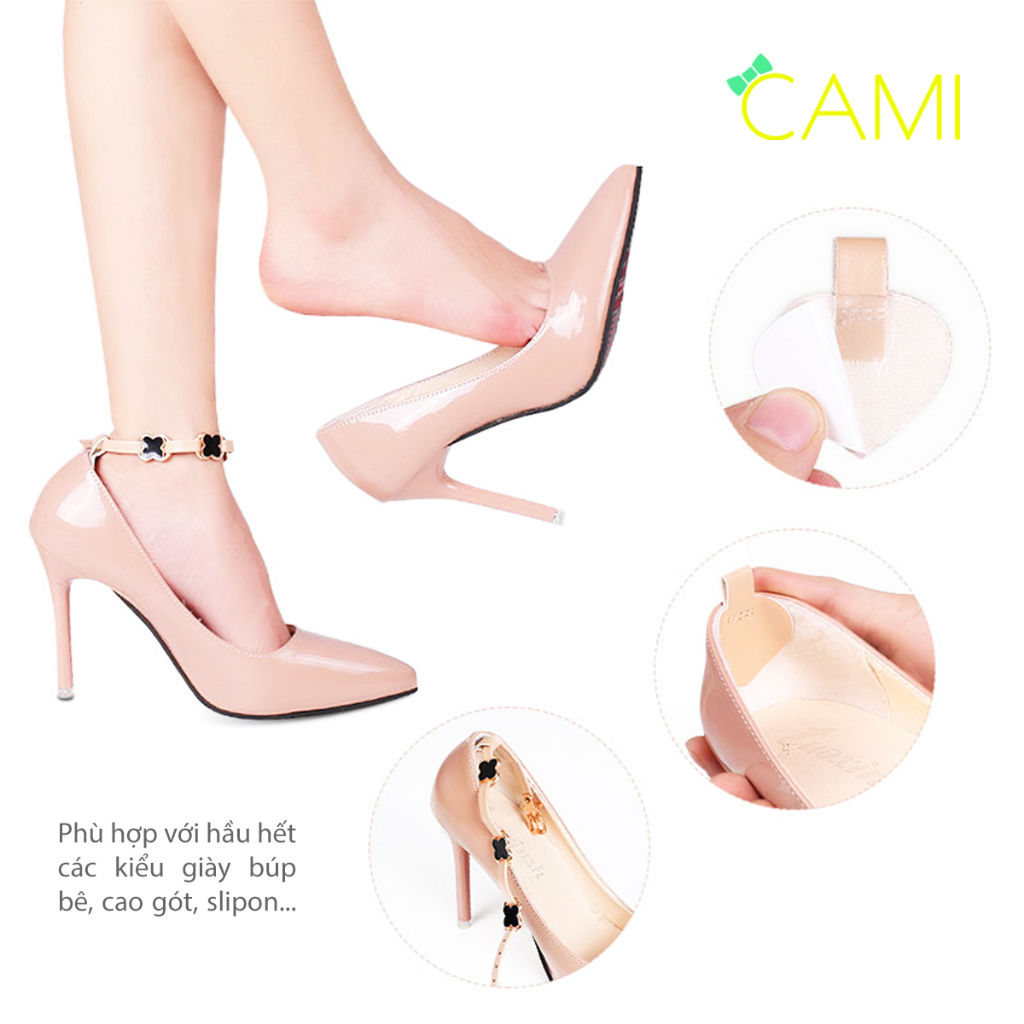 Dây giày chống tuột gót, thiết kế đính phụ kiện xinh xắn, chất liệu da PU chắc chắn, có khoen inox - Cami - CMPK343
