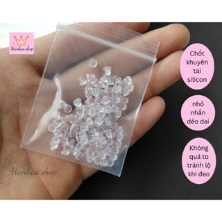 100 Chốt khuyên tai silicon nhỏ nhắn dẻo dai đeo không bị lộ, chốt bông tai H1379