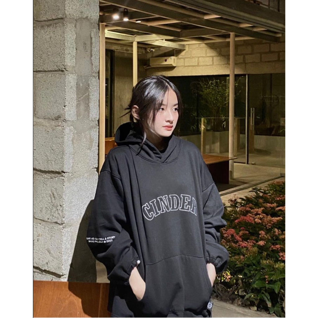 Áo Hoodie Academy Cinder Màu Đen, Áo Hoodie Nam Nữ Form Rộng