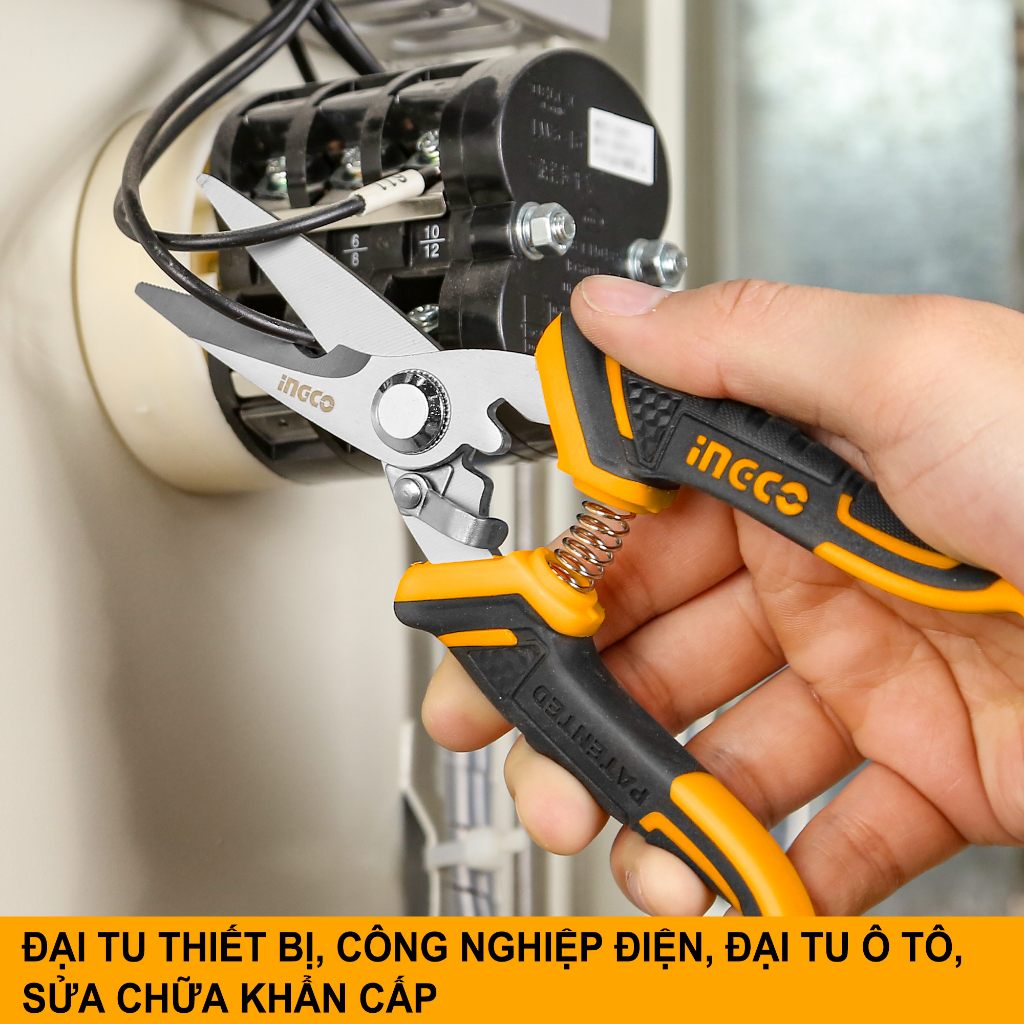 Kéo cắt đa năng 18cm tay cầm cao su TPR INGCO HES0187