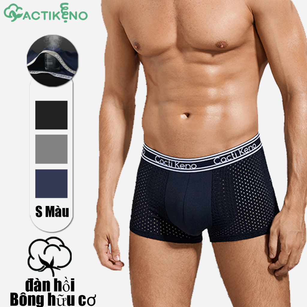 Cacti Keno Quần lót cotton lạnh cho nam giới Thoải mái mềm lưới thoáng khí Boxer quần lót Mùa hè mát mẻ quần lót