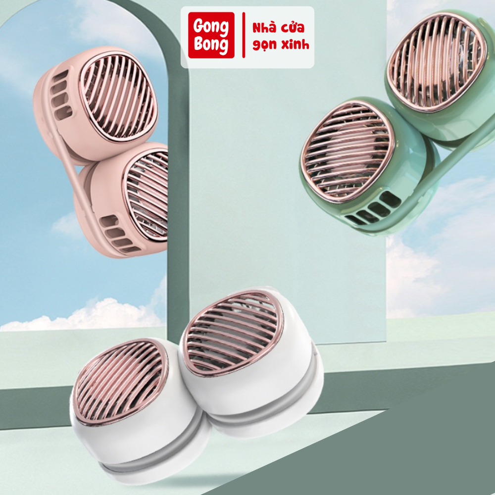 Quạt đeo cổ tích điện mini quạt 4 tốc độ dung lượng pin 1800mAH phù hợp cho gia đình nhỏ hoặc văn phòng