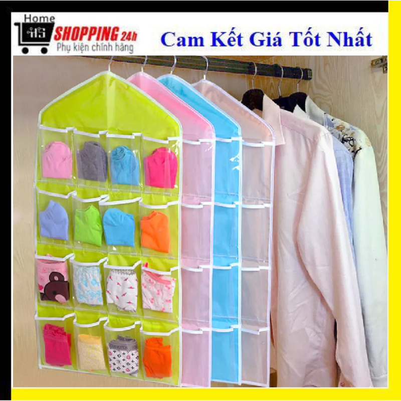 Túi treo đựng đồ 16 ngăn, túi đựng đồ lót, tất vớ, đồ dùng, túi đa năng 16 ngăn giúp sắp xếp vật dụng ngăn nắp, dễ tìm