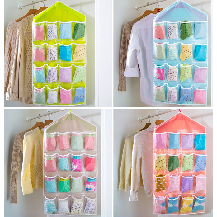 Túi treo đựng đồ 16 ngăn, túi đựng đồ lót, tất vớ, đồ dùng, túi đa năng 16 ngăn giúp sắp xếp vật dụng ngăn nắp, dễ tìm