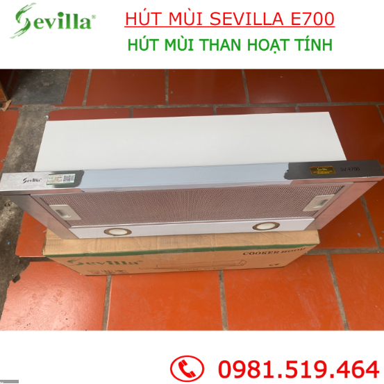 Hút mùi Sevilla E700 - Hút mùi âm tủ kích thước 700 - Bảo hành chính hãng 2 năm