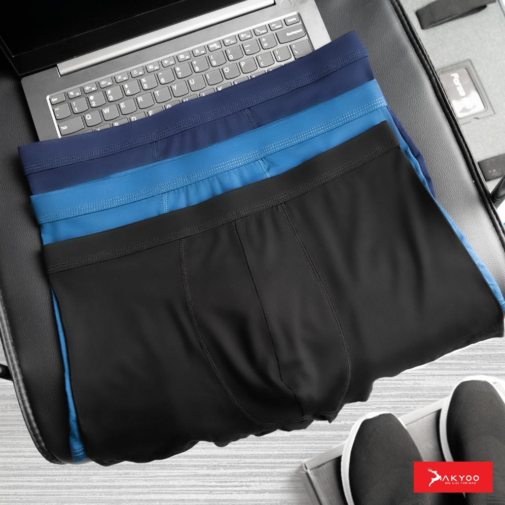 Quần Lót Nam Boxer Bigsize AKYOO, vải cotton thun lạnh co giãn 4 chiều thoáng khí - SIP0511