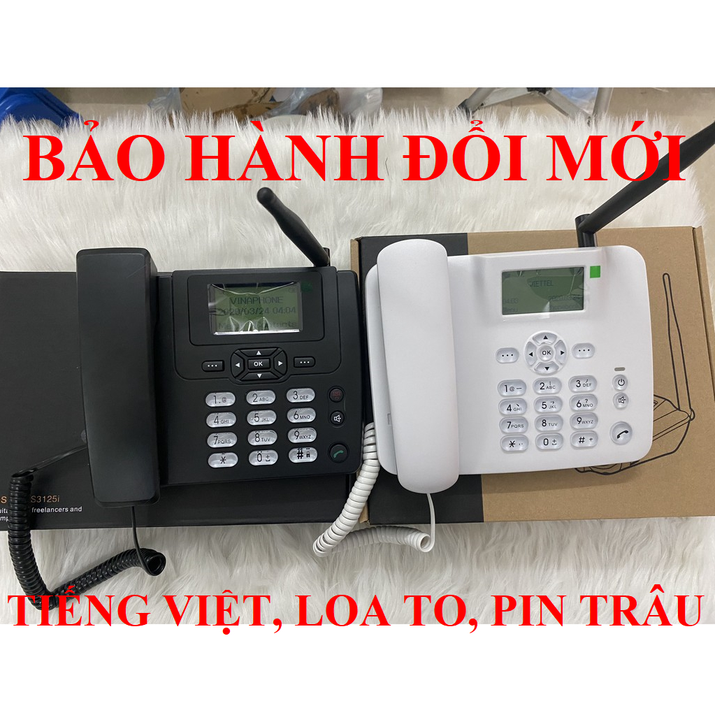 Điện thoại bàn không dây lắp các loại SIM (Viettel, Vinaphone, Mobifone, Gphone, HomePhone...) cho người già, văn phòng