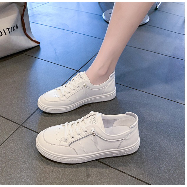 GIày slipon nữ đế bệt dây gài phong cách Hàn